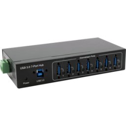 EXSYS 11227HMVS - USB 3,0 Hub industrial de 7 puertos, 15 kV ESD, mesa, pared, car