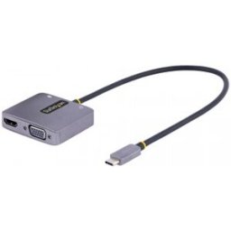 StarTech.com Adaptador de Vídeo USB C, Adaptador Multipuertos USB Tipo C a HDMI VGA con Salida de Au