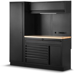 HBM sistema modular de taller 6 piezas, negro