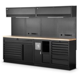 HBM sistema modular de taller 10 piezas, negro
