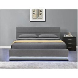 Habitat et jardin Cama con LED "Anastasia"- 160 x 200 cm - Gris oscuro