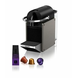 Cafetera de Cápsulas Krups Nespresso Pixie 0,7L 19 Bares Titanio con cápsulas