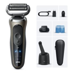 Afeitadora Facial Braun Series 7 72-C7200cc Inalámbrica 60min Seco y Mojado 3 Láminas Carga Rápida