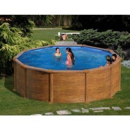 Piscina desmontable Gre Mauritius Redonda Ø4,80 m Kit con filtro de arena y escalera