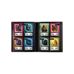 Konix Álbum Fundas Tarjetas Tcg 63x88 Mm, 4 Bolsillos Por Cara, Capacidad 160, Portadocumentos Con Cubierta Semirrígida Y Cierre Elástico