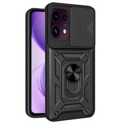 Funda para móvil Cool Hard Ring plástico PC TPU aluminio negro para OPPO Reno16 F 5G y FS 5G