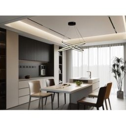 Unique Lámpara colgante LED contemporánea - An.60 x Alt.105 cm - Negro mate - AMASU