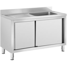 Fregadero de acero inoxidable - 1 cuba - Royal Catering - Acero inoxidable - 120 x 60 cm 10012140