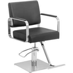physa Sillón de peluquería con reposapiés - 50 - 66 cm - 200 kg - negro/plateado 10040888
