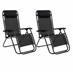 No Brand Silla de jardín negro h107xb67xl93cm