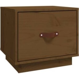 Prolenta Premium Mesita de noche madera de pino camel marrón 40 x 34 x 35 cm