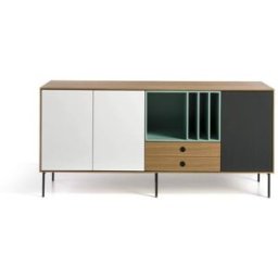 Pondecor Aparador de diseño moderno en chapa de roble. 180×44×85H