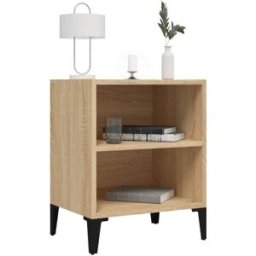Prolenta Premium Mesita de noche beige marrón 40 x 30 x 50 cm