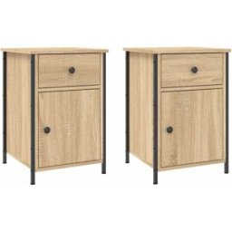Prolenta Premium Mesitas de noche madera de sonoma beige marrón 40 x 42 x 60 cm