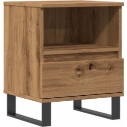 Prolenta Premium Mesita de noche madera de ingeniería avellana marrón 40 x 35 x 50 cm