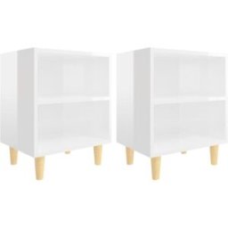 Prolenta Premium Mesitas de noche blanco 40 x 30 x 50 cm