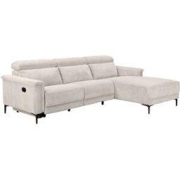 Loft24 Sofá relax manual 3 plazas chaise der. En pana crema