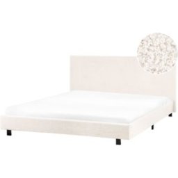 Beliani Cama de agua bouclé 160 x 200 cm blanco crema