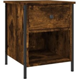 Prolenta Premium Mesita de noche madera de ingeniería castaño marrón 40 x 42 x 50 cm