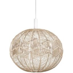 Globen Lighting Lámpara de techo en madera ratán natural diám:45cm