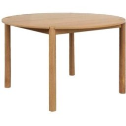 sweeek Mesa de comedor redonda de madera de hevea, 4 plazas , natural
