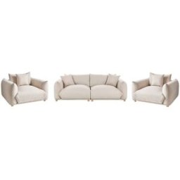 Beliani Conjunto de sofás 5 personas de tejido beige