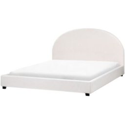 Beliani Cama de agua tela 180 x 200 cm blanco crema