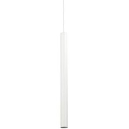 Ideal Lux Pequeña lámpara colgante led de metal blanco, sección redonda