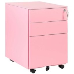 Beliani Mueble de oficina metal rosa
