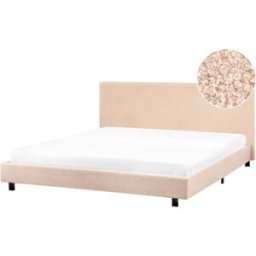 Beliani Cama de agua bouclé 180 x 200 cm beige