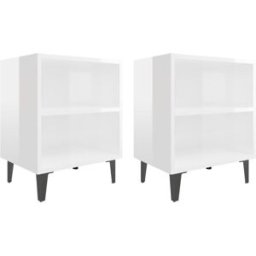 Prolenta Premium Mesitas de noche blanco 40 x 30 x 50 cm