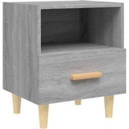 Prolenta Premium Mesita de noche gris 40 x 35 x 47 cm