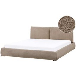 Beliani Cama de agua bouclé 180 x 200 cm marrón