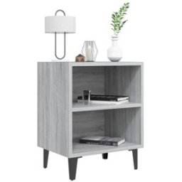 Prolenta Premium Mesita de noche gris 40 x 30 x 50 cm