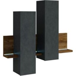 Petits meubles Estantería y armario de pared 150 cm paneles de aglomerado gris
