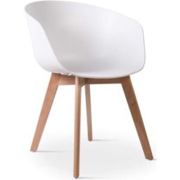 Nordlys Silla de comedor escandinava con patas de madera blanco