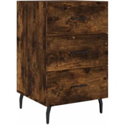 Prolenta Premium Mesita de noche madera de ingeniería castaño marrón 40 x 40 x 66 cm
