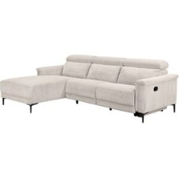 Loft24 Sofá relax manual 3 plazas chaise izq. En pana crema