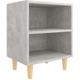 Prolenta Premium Mesita de noche gris 40 x 30 x 50 cm
