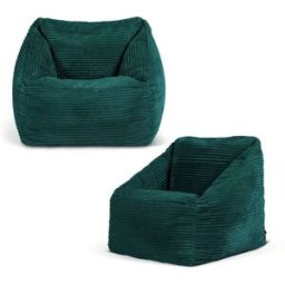 Icon Juego de 2 pufs sillones infantiles de pana azul pato