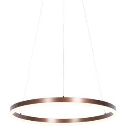 QAZQA Lámpara colgante de diseño bronce 60 cm con led regulable en 3 pasos