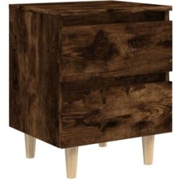 Prolenta Premium Mesita de noche roble ahumado castaño marrón 40 x 35 x 50 cm