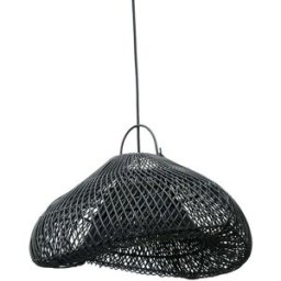Bazar Bizar Lámpara colgante de ratán en negro 60x60x35 cm