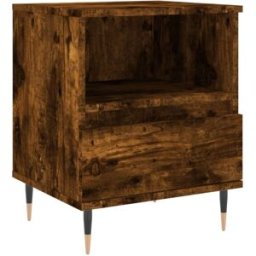 Prolenta Premium Mesita de noche madera de ingeniería castaño marrón 40 x 35 x 50 cm