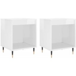 Prolenta Premium Mesitas de noche madera de ingeniería blanco 40 x 35 x 50 cm