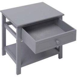 Prolenta Premium Mesita de noche gris 40 x 29 x 42 cm