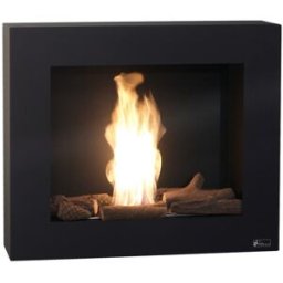 Purline Chimenea de etanol negra con leños decorativos