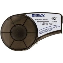 Brady M21-500-7425 cinta de polipropileno negro sobre blanco 12,7 mm x 6,40 m