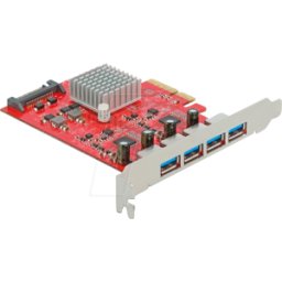 DELOCK 90481 - PCIe x4 > 4 x USB externo 3,1 Tipo A..