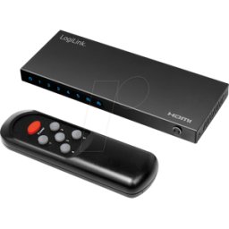 LOGILINK HD0060 - Conmutador HDMI, puerto 5x1, 4K/60 Hz, HDCP, HDR, CEC, RC, metal